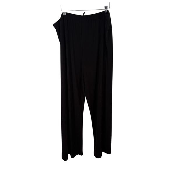 IC Connie K Collection Black Straight Leg Pant Pull On Slinky Lagenlook Women 3x - Picture 5 of 5